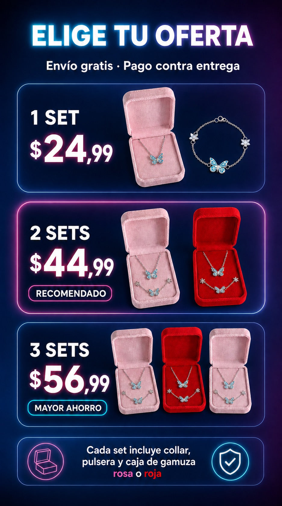 SET DE MARIPOSA LUMINOSA