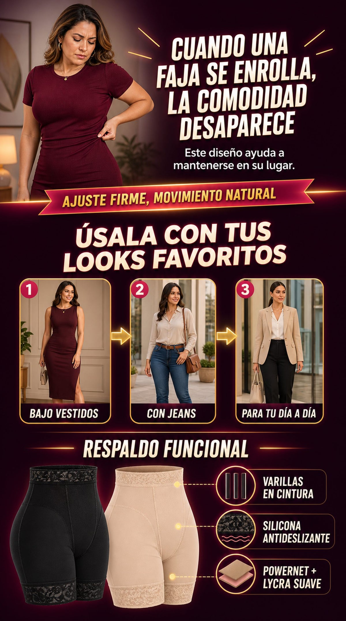 SHORT FAJA LEVANTA COLA COLOMBIANO