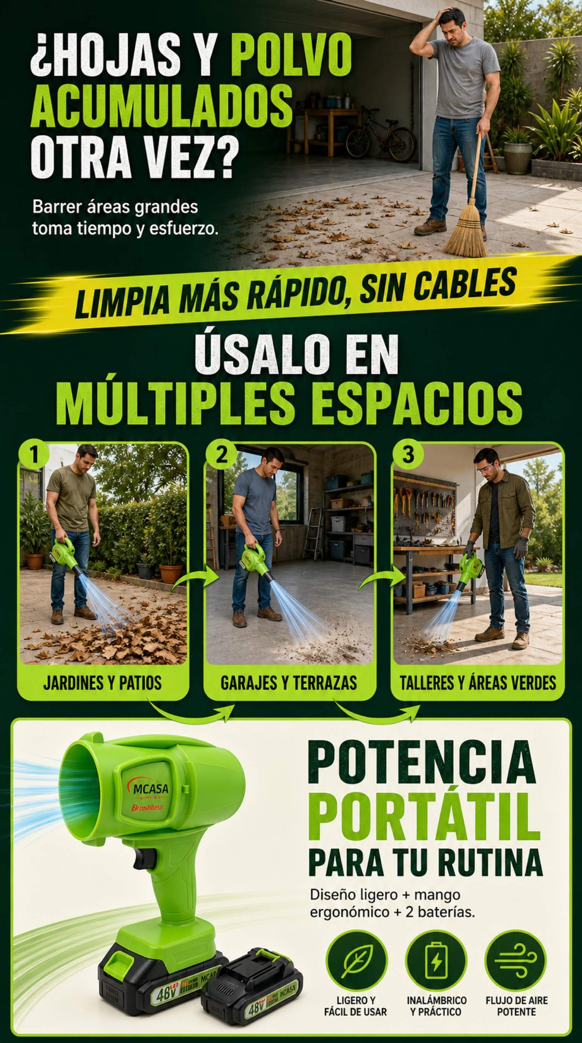 SOPLADORA MCASA RECARGABLE MULTIFUNCIONAL