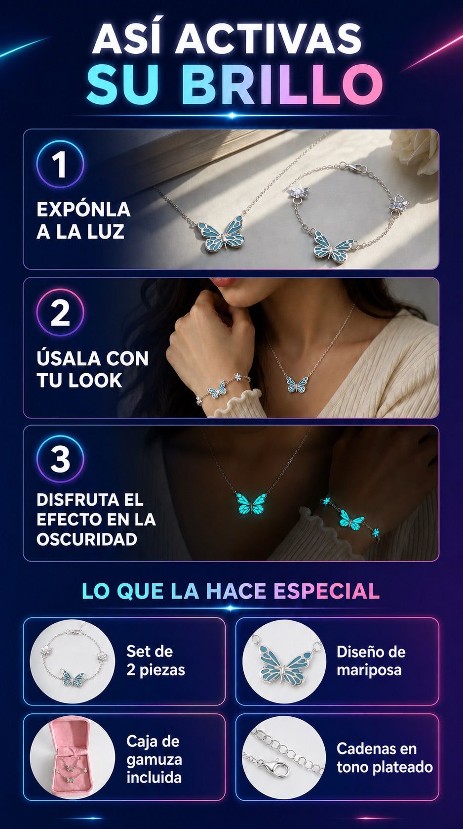 SET DE MARIPOSA LUMINOSA