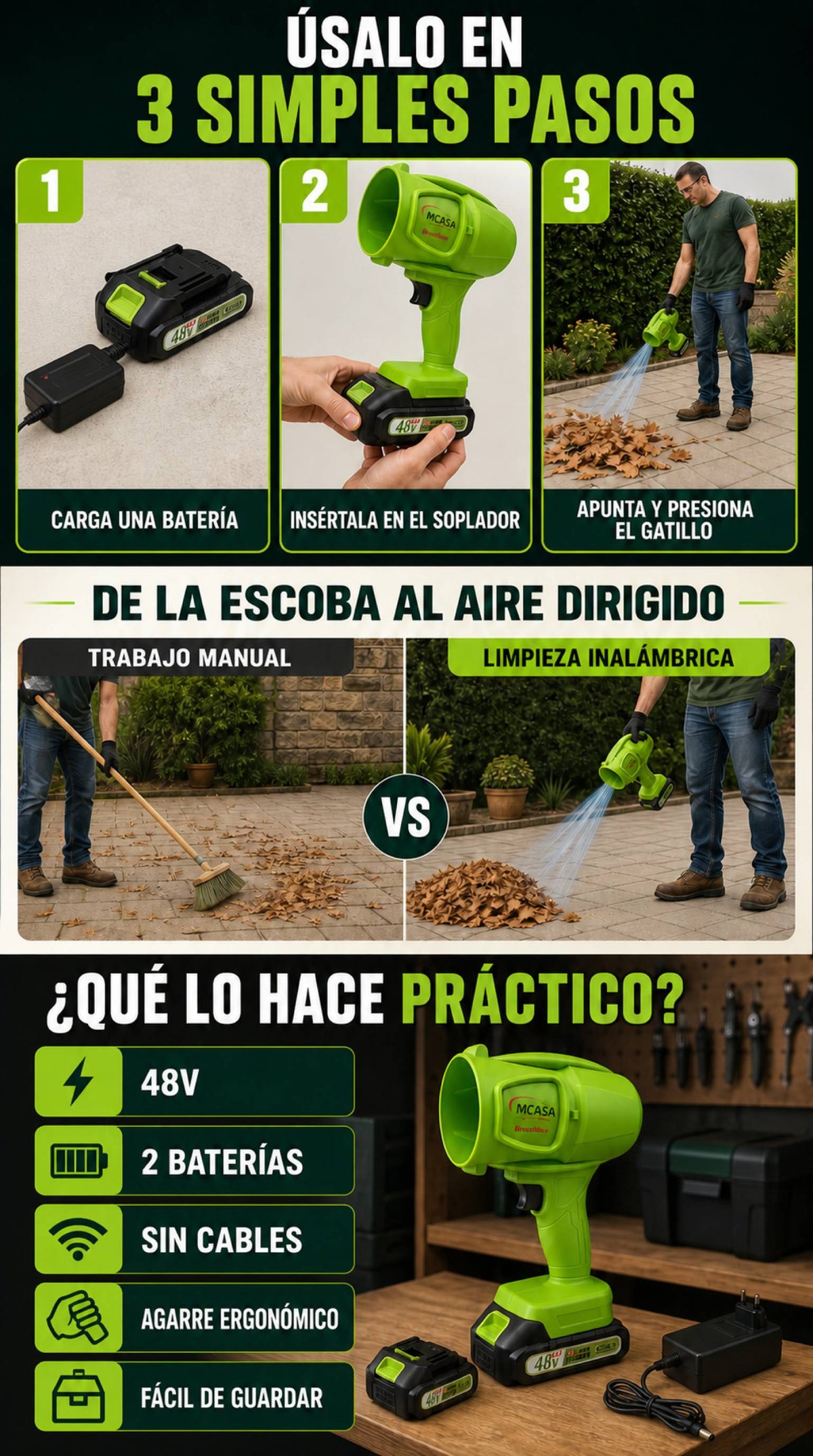SOPLADORA MCASA RECARGABLE MULTIFUNCIONAL