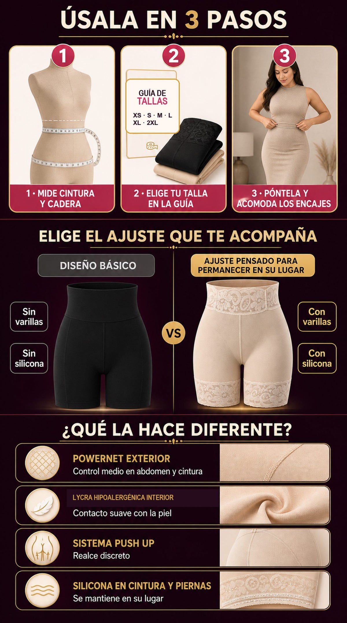 SHORT FAJA LEVANTA COLA COLOMBIANO