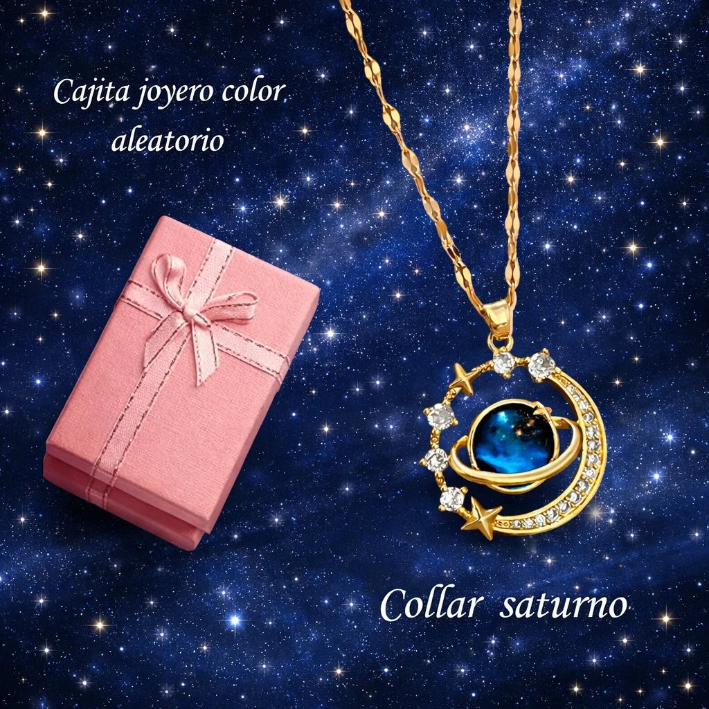 Collar Planeta Saturno Luna