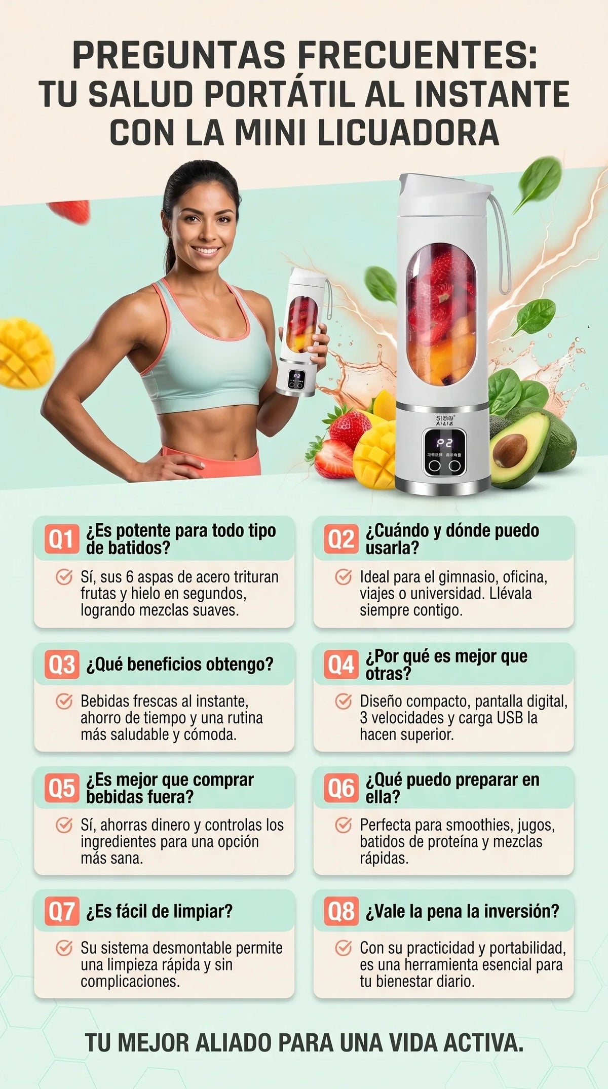 MINILICUADORA PORTATIL 6 ASPAS