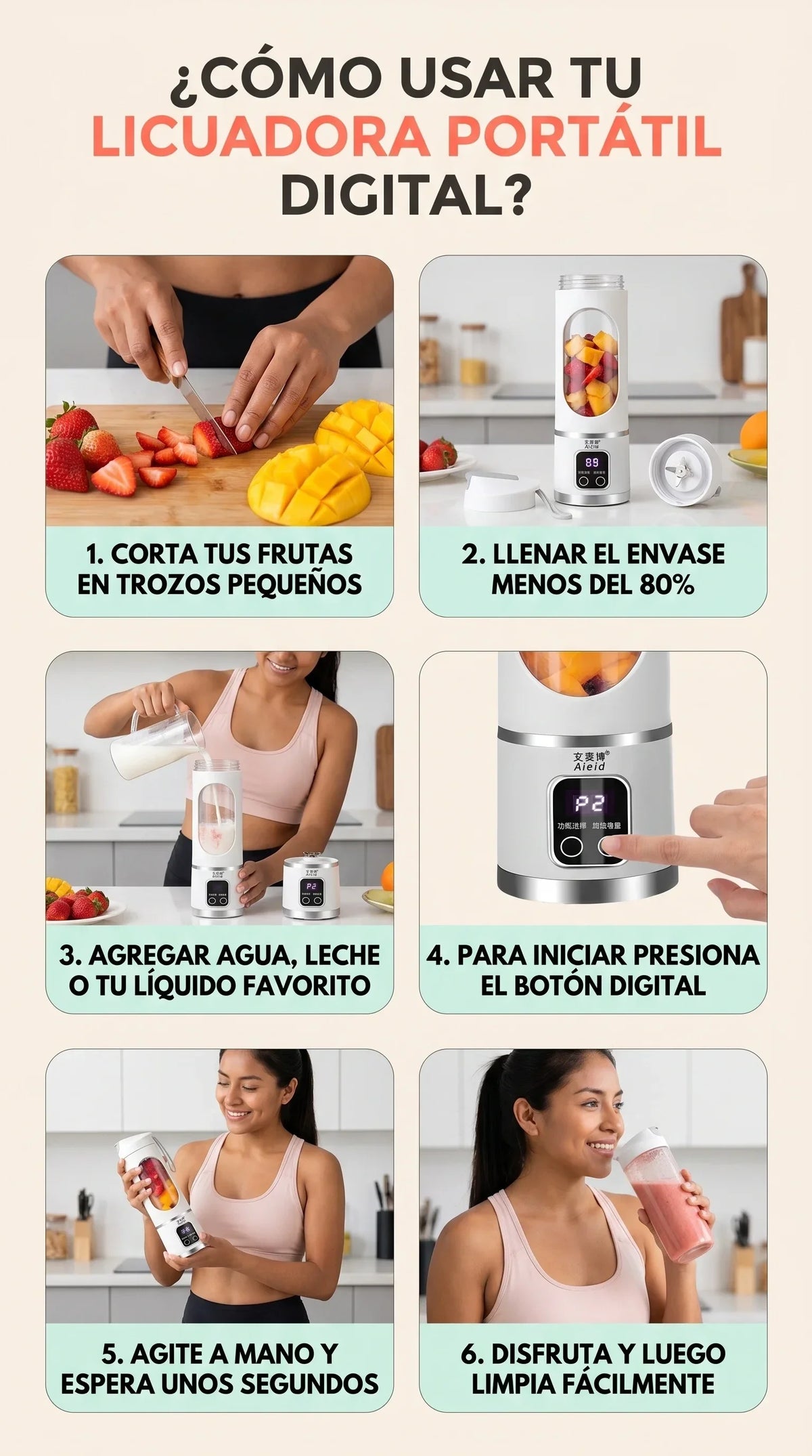 MINILICUADORA PORTATIL 6 ASPAS