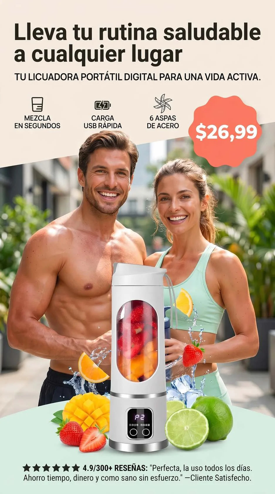 MINILICUADORA PORTATIL 6 ASPAS