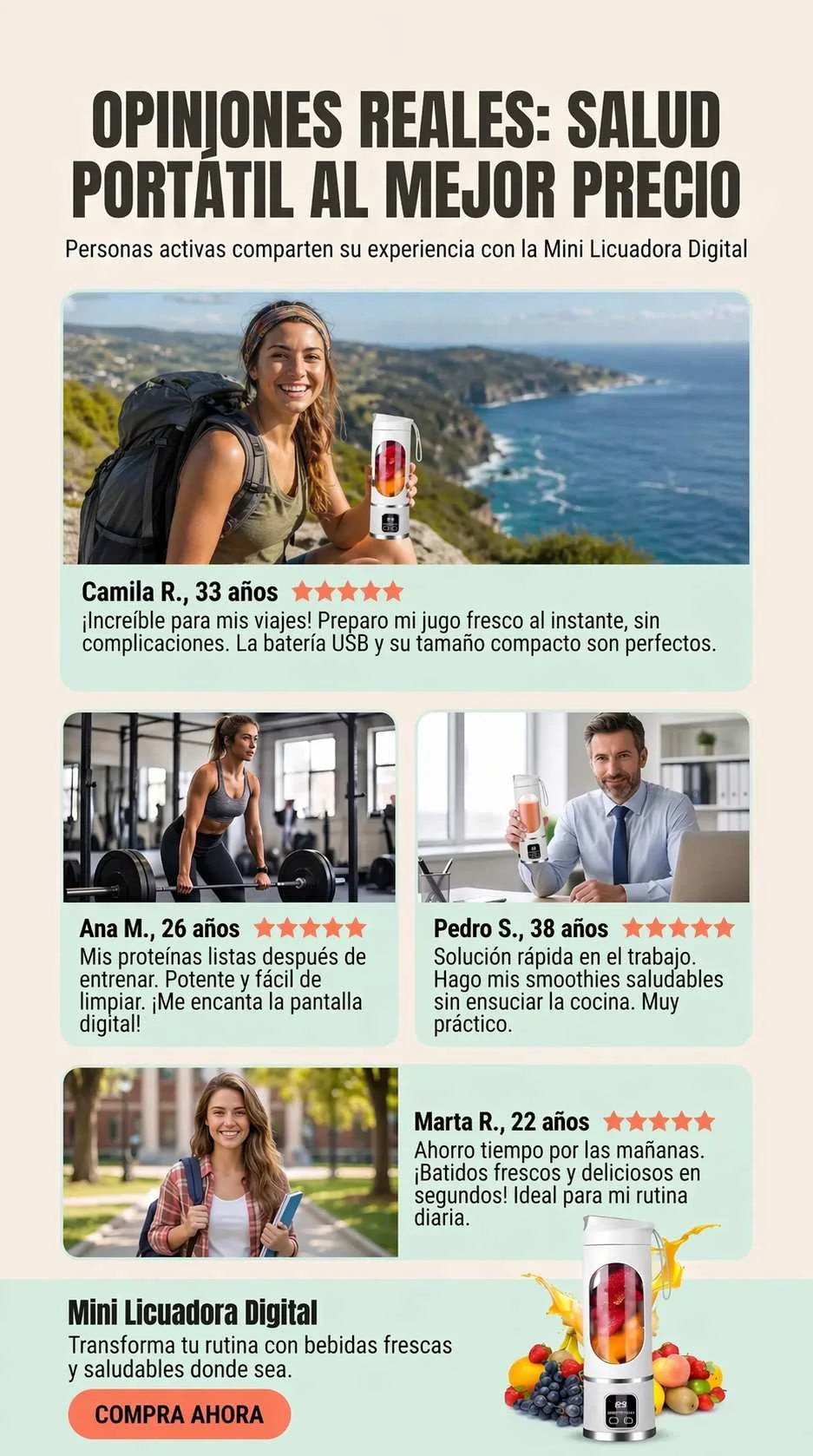 MINILICUADORA PORTATIL 6 ASPAS