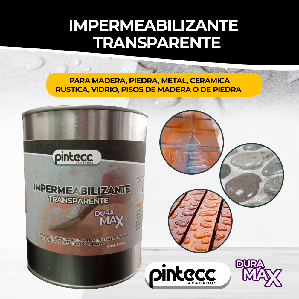 DURA MAX · Impermeabilizante para Madera, Metal y Piedra rustica (1 Litro)