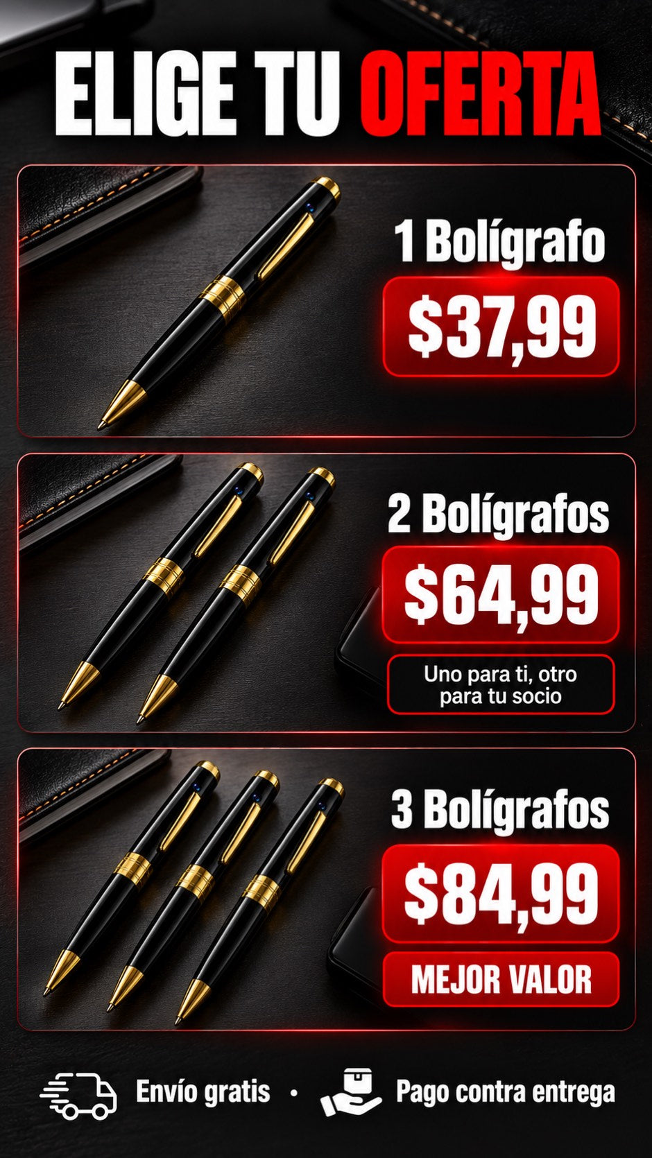 Bolígrafo Grabador con Cámara HD