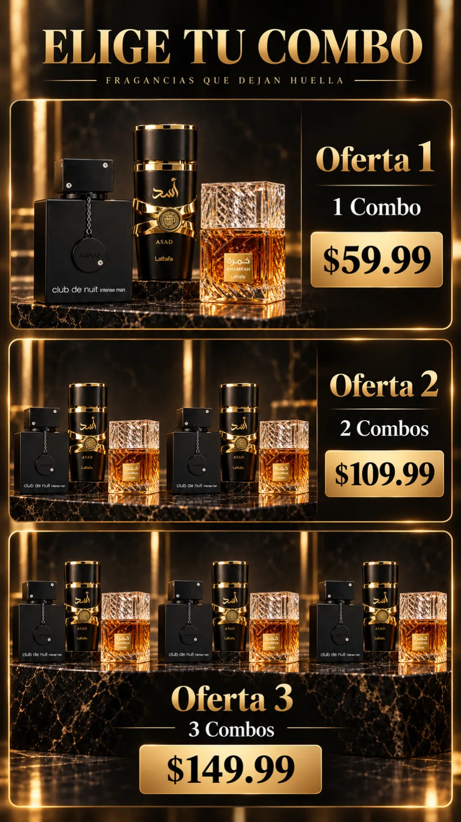 Combo Triple de Perfumes Árabes