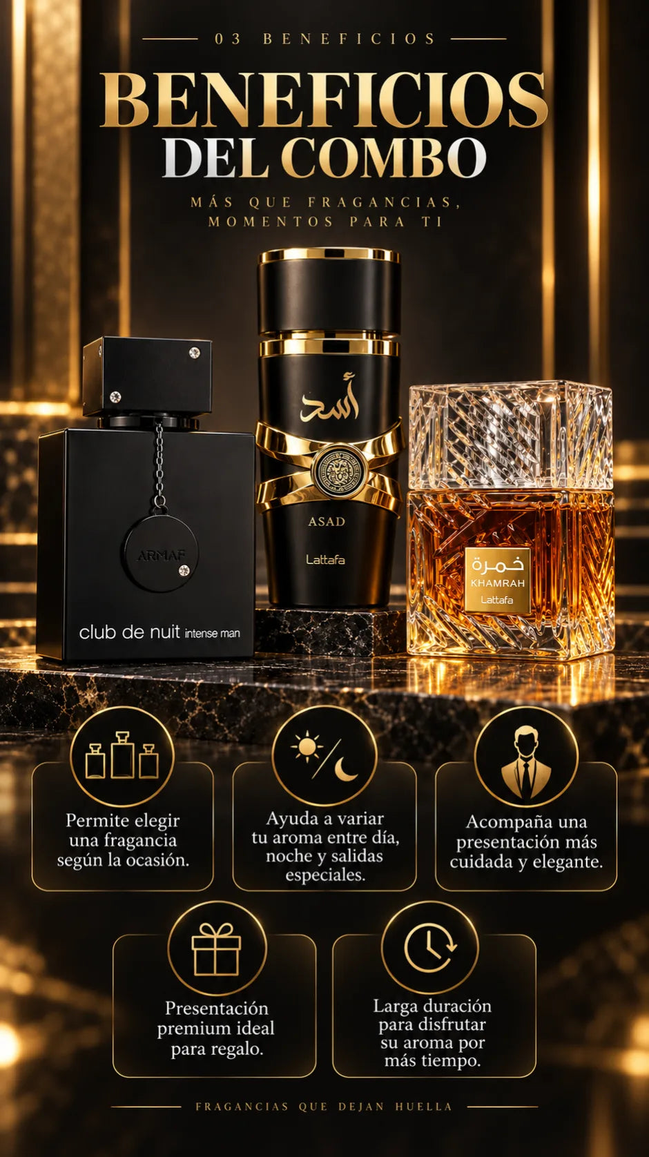 Combo Triple de Perfumes Árabes