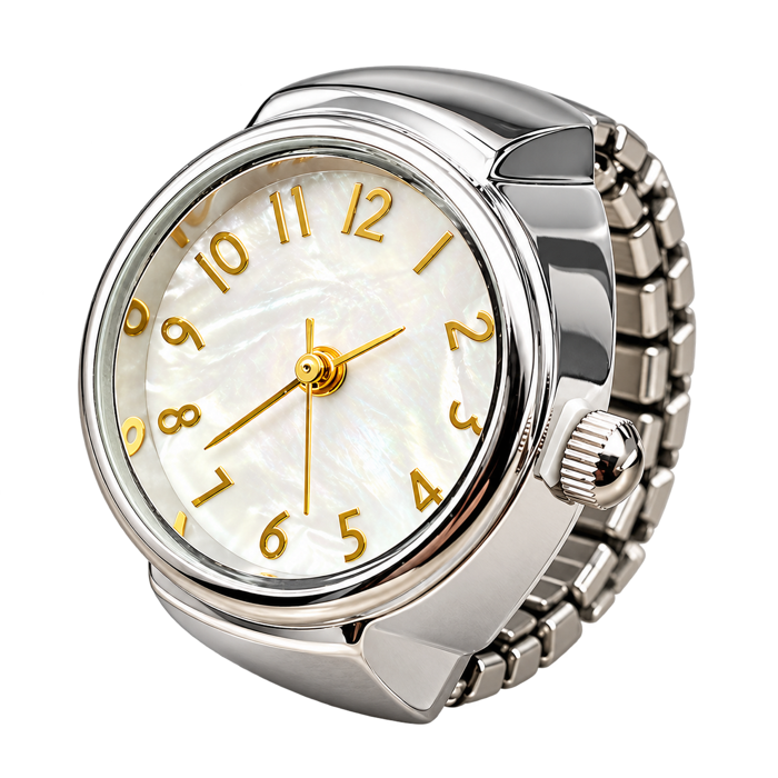 Reloj Anillo Ajustable Unisex de Acero Inoxidable