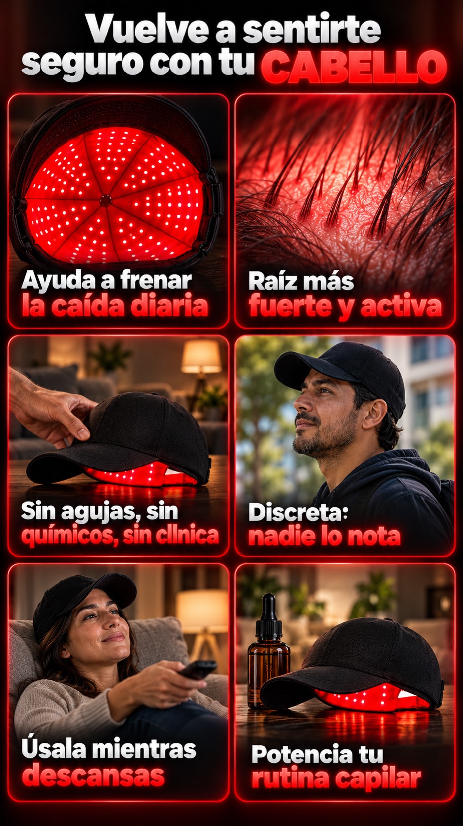 Gorra Capilar con Luz Infrarroja