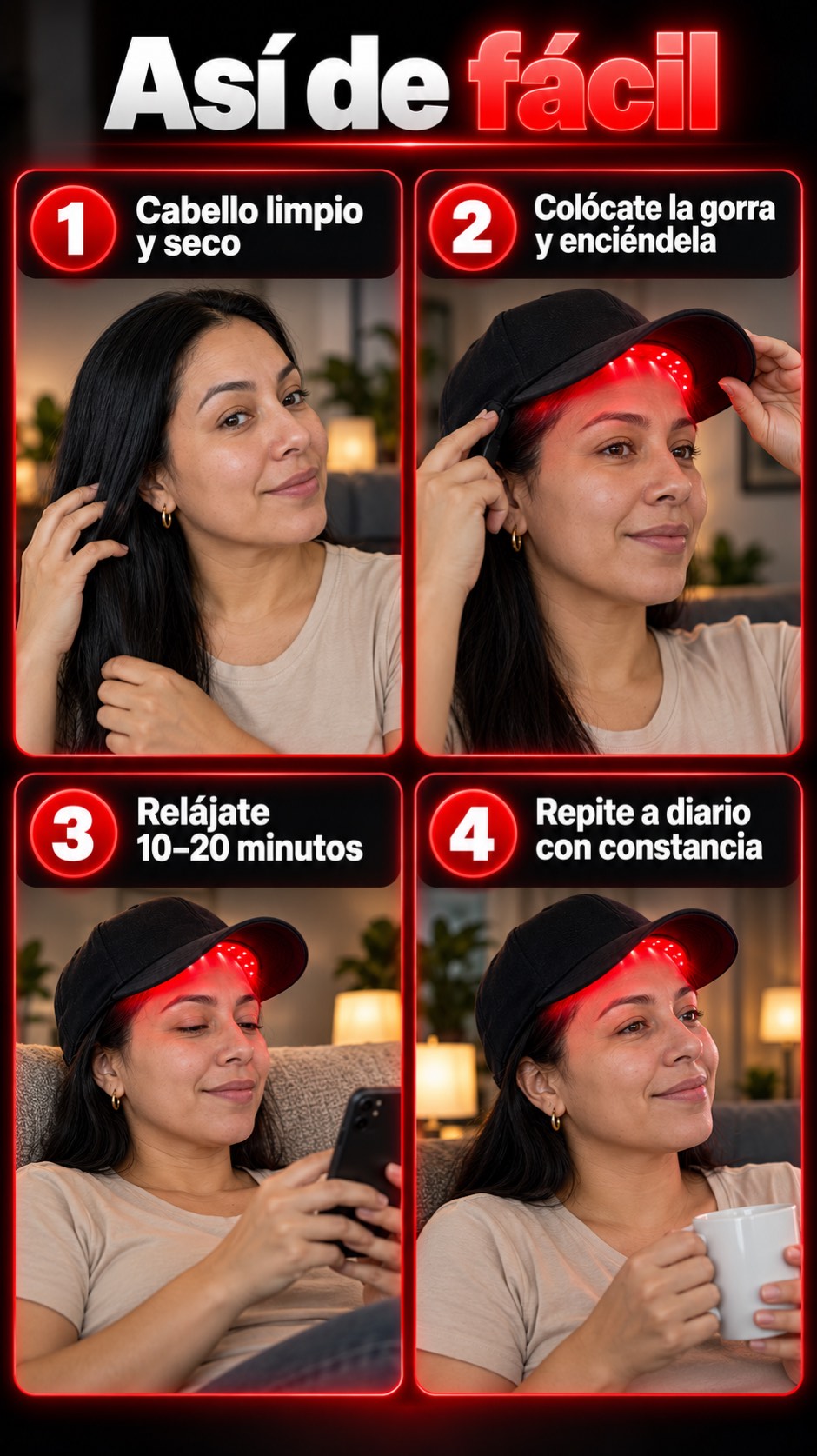 Gorra Capilar con Luz Infrarroja