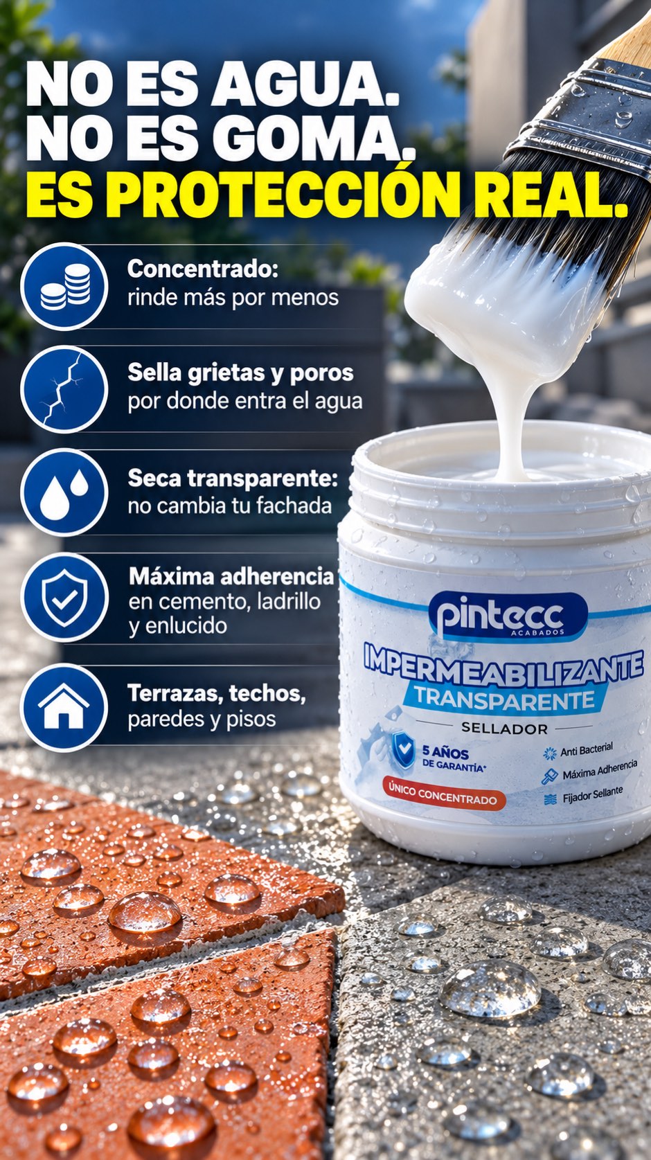 Impermeabilizante Transparente Sellador PINTECC