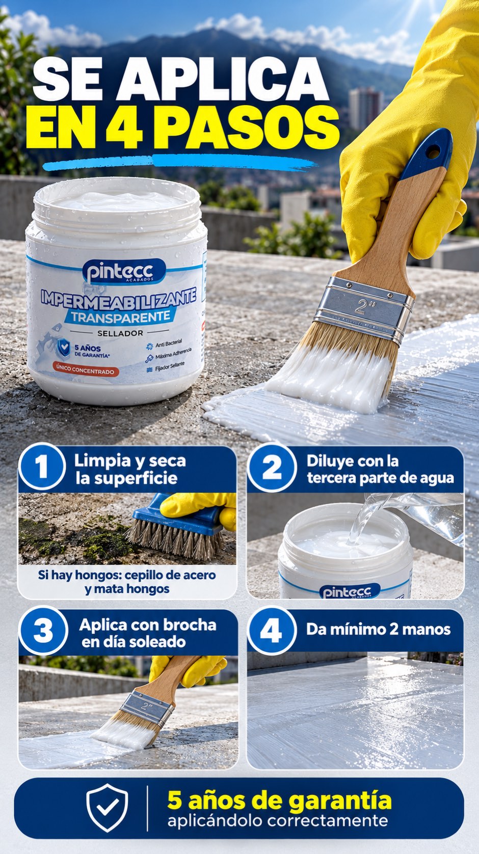 Impermeabilizante Transparente Sellador PINTECC